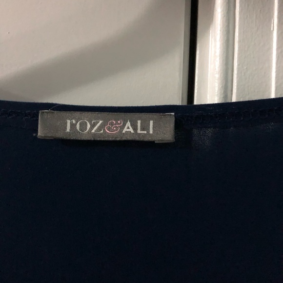 Navy Blue cowl neck blouse - Picture 3 of 4